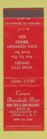 Matchbook Cover - Coram Roadside Restaurant Coram LI NY