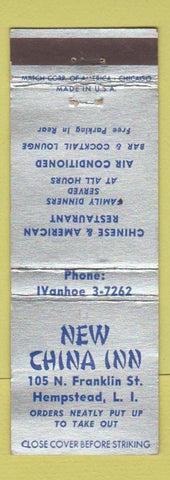 Matchbook Cover - New China Inn Hempstead LI NY Chinese