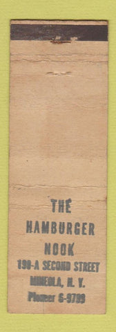 Matchbook Cover - The Hamburger Nook Mineola NY STAMPED WORN