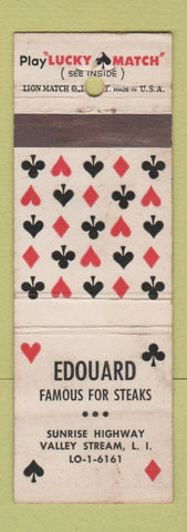 Matchbook Cover - Edouard Steaks Valley Stream LI NY WEAR