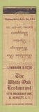 Matchbook Cover - White Oak Restaurant West Hewlett LI NY WORN