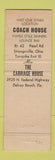 Matchbook Cover - Coach House Harbor Pompano Beach FL lobster WORN #1