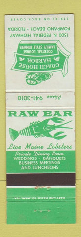 Matchbook Cover - Coach House Harbor Pompano Beach FL lobster #2