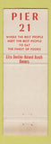 Matchbook Cover - Pier 21 Seafood lobster Houston TX