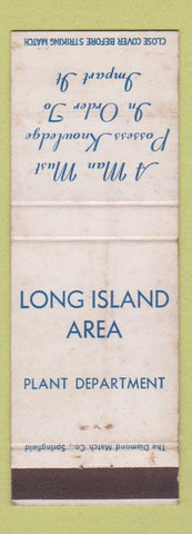 Matchbook Cover - Long Island Area Plant Department NY WEAR