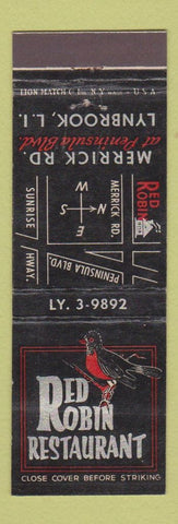 Matchbook Cover - Red Robin Restaurant Lynbrook LI NY