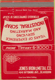 Matchbook Cover - Jones Iron Metal Dearborn MI 40 Strike