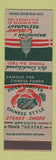 Matchbook Cover - Washington Casino Restaurant Baltimore MD MISCUT
