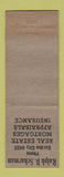 Matchbook Cover - Ralph B Scharman Real Estate Garden City NY