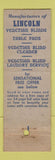 Matchbook Cover - Lincoln Venetian Blind Products Rockville Center Baldwin NY