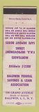 Matchbook Cover - Baldwin Federal Savings Loan LI NY WEAR