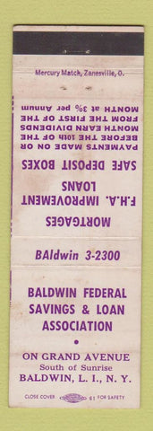 Matchbook Cover - Baldwin Federal Savings Loan LI NY WEAR