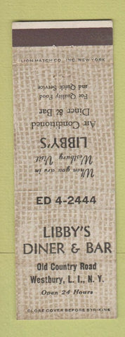 Matchbook Cover - Libby's Diner Bar Westbury LI NY