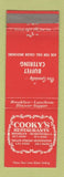 Matchbook Cover - Cooky's Restaurants Brooklyn Hempstead Valley Stream LI NY