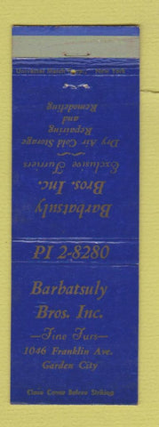 Matchbook Cover - Barbatsuly Bros Furs Garden City NY WEAR