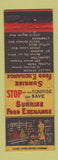 Matchbook Cover - Sunrise Food St Albans Little Neck Lynbrook Valley Streak NY