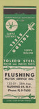 Matchbook Cover - Toledo Steel Auto Parts Flushing NY