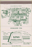 Matchbook Cover - Long Funeral Home Akron OH 40 Strike