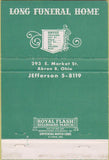 Matchbook Cover - Long Funeral Home Akron OH 40 Strike