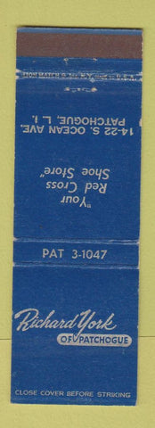 Matchbook Cover - Richard York Red Cross Shoes Patchogue LI NY