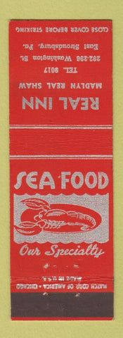 Matchbook Cover - Real Inn lobster East Stroudsburg PA