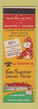 Matchbook Cover - Kobs Searsport Lobster Pound ME