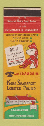 Matchbook Cover - Kobs Searsport Lobster Pound ME