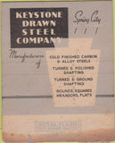 Matchbook Cover - Keystone Steel Spring City PA BOBTAIL 40 Strike