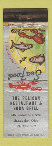 Matchbook Cover - Pelican Restaurant Soda Grill Sandusky OH low phone # WEAR
