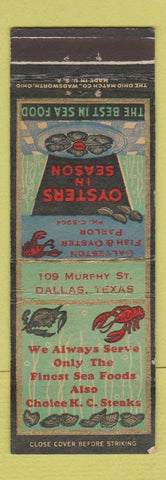 Matchbook Cover - Galveston Fish and Oyster Parlor Dallas TX
