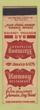 Matchbook Cover - Harmony Restaurant Jamaica LI NY WEAR