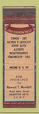 Matchbook Cover - Howard Meschutt Insurance Hampton Bays LI NY