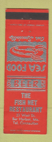 Matchbook Cover - The Fish Net Restaurant lobster Bar Harbor ME WEAR