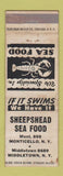 Matchbook Cover - Sheepshead Seafood Monticell Middletown NY WEAR