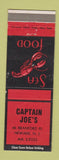 Matchbook Cover - Captain Joe's Newark NJ lobster
