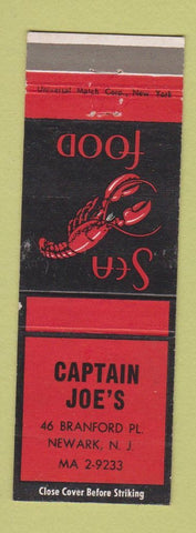 Matchbook Cover - Captain Joe's Newark NJ lobster