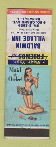 Matchbook Cover - Baldwin Village Inn LI NY pinup WEAR