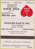 Matchbook Cover - Proven Parts Alberta NS  40 Strike
