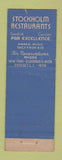 Matchbook Cover - Stockholf Restaurant New York City Syosset LI NY WEAR