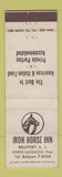 Matchbook Cover - Iron Horse Inn Bellport LI NY Italian