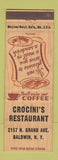 Matchbook Cover - Crocini's Restaurant Baldwin NY