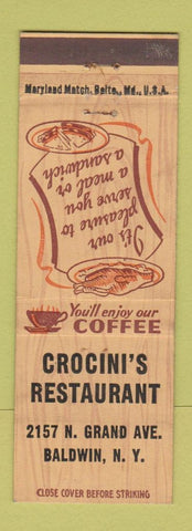Matchbook Cover - Crocini's Restaurant Baldwin NY