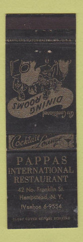 Matchbook Cover - Pappas International Restaurant Hempstead NY WEAR