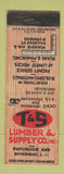 Matchbook Cover - T&S Lumber and Supply Patchogue Riverhead LI NY