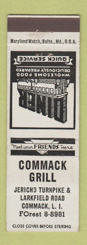 Matchbook Cover - Commack Grill LI NY Diner