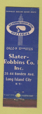 Matchbook Cover - Slater Robbins Long Island City NY