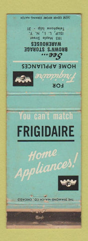 Matchbook Cover - Frigidaire Appliances Brown's Islip LI NY WORN