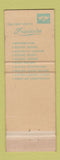 Matchbook Cover - Frigidaire Appliances Brown's Islip LI NY WORN