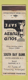 Matchbook Cover - South Bay Bank Center Moriches NY Eastport WORN