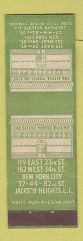 Matchbook Cover - Little White House Jackson Heights LI NY New York City